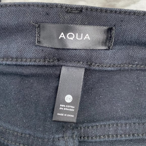 Aqua NWT Bloomingdale's Coated Jackie MId Rise Skinny Jeans Zip Fly Black New - Picture 7 of 9